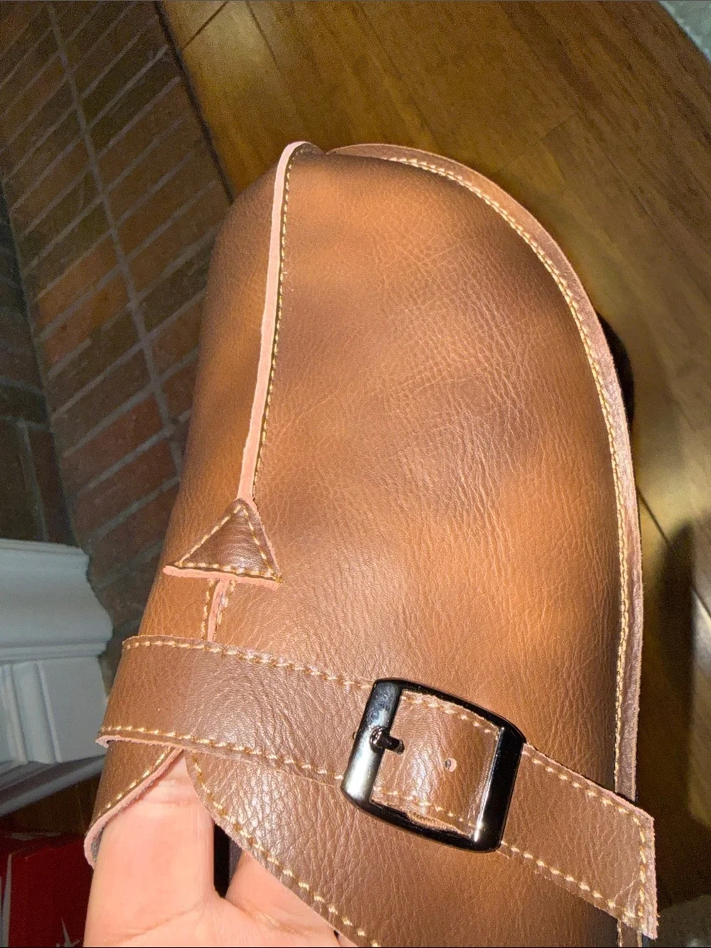 Men's Brown Leather Slip-On Clog